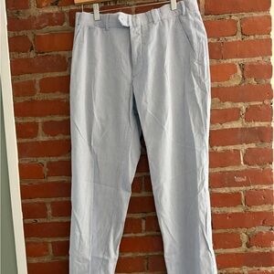 J. McLaughlin Light Blue Seersucker Chinos